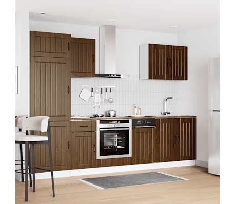 vidaXL 7 darabos konyhaszekr&eacute;ny szett Lucca barna t&ouml;lgy műfa