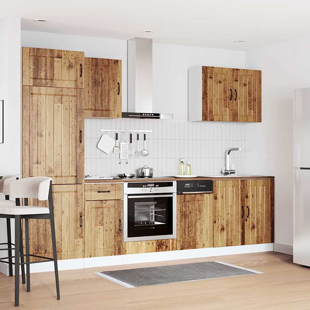 vidaXL 7-delige Keukenkastenset Lucca bewerkt hout oud houtkleurig