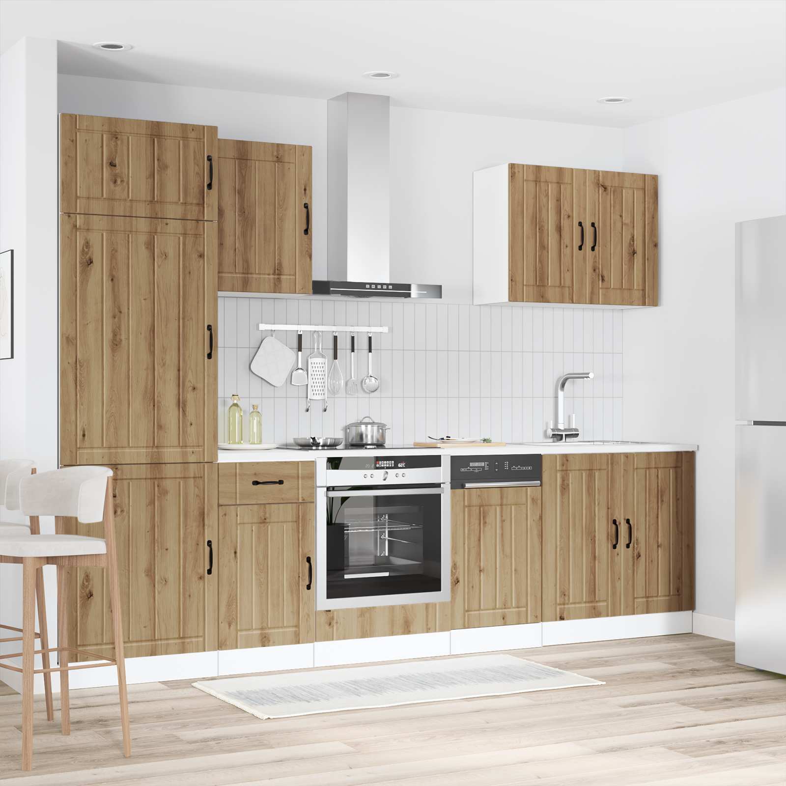 vidaXL 7-delige Keukenkastenset Lucca bewerkt hout artisanaal eiken, foto 4