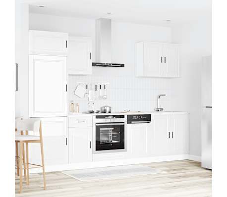 vidaXL 7-tlg. K&uuml;chenschrank-Set Porto Hochglanz-Wei&szlig; Holzwerkstoff