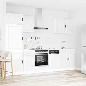 vidaXL 7-tlg. K&uuml;chenschrank-Set Porto Hochglanz-Wei&szlig; Holzwerkstoff