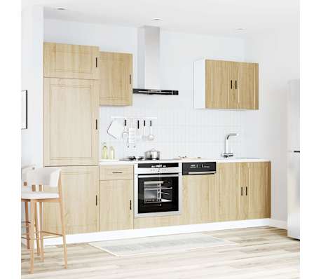 vidaXL 7-dijelni set kuhinjskih ormarića "Porto" hrast Sonoma, inženjersko drvo