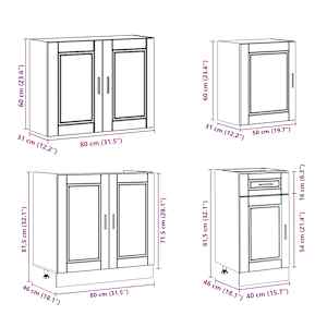 7dílná sada kuchyňských skříněk "Porto" kouřový dub, imitace dřeva - obrázek 9