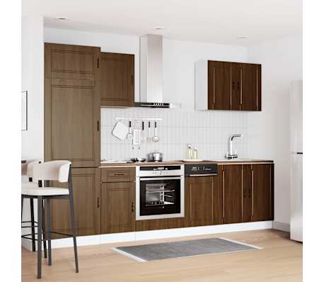 vidaXL 7-delige Keukenkastenset Porto bewerkt hout bruin eikenkleur