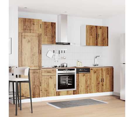 vidaXL Conjunto de armarios de cocina de 7 piezas "Porto" de madera vieja de ingenier&iacute;a