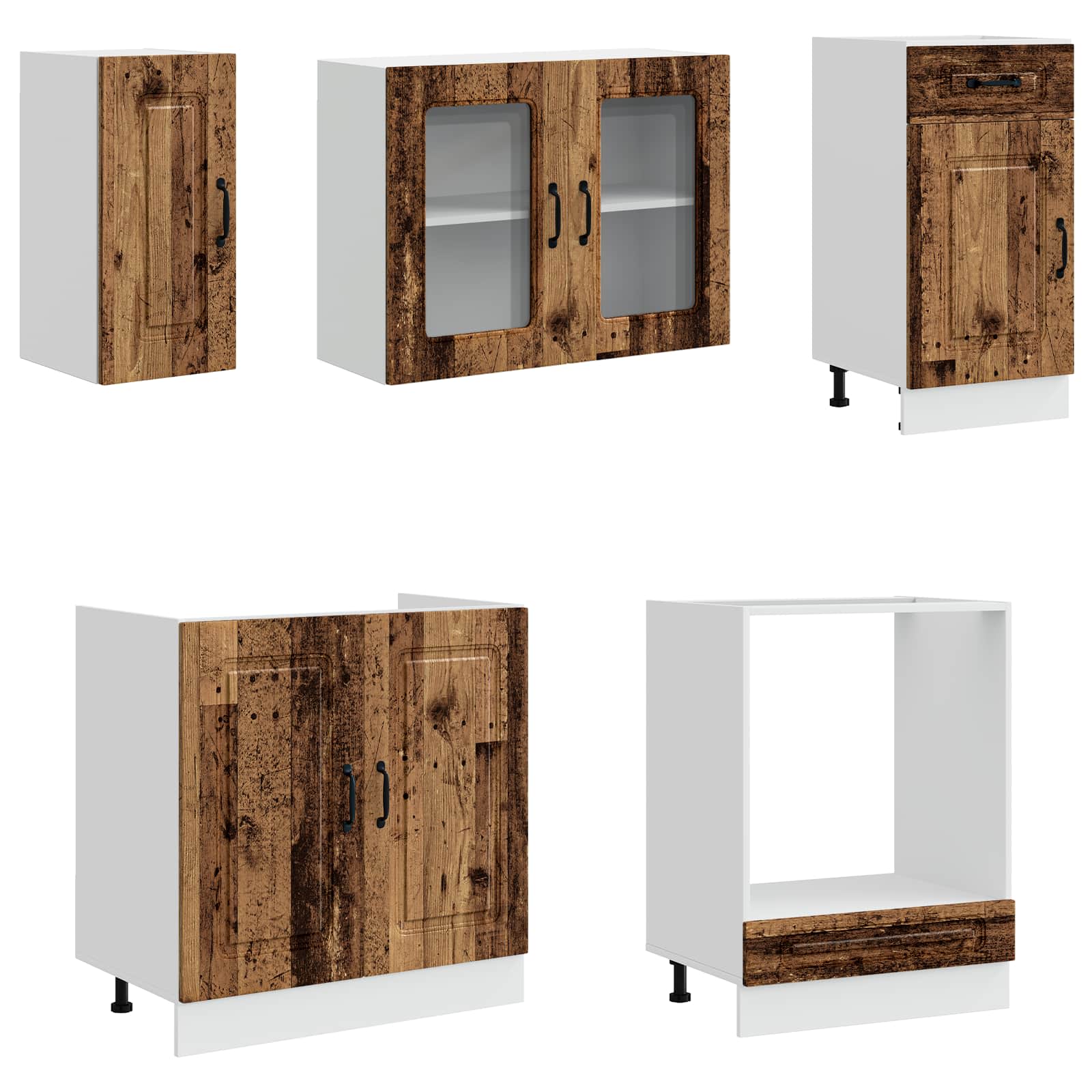 vidaXL 8-tlg. Küchenschrank-Set Kalmar Altholz-Optik Holzwerkstoff – Bild 6