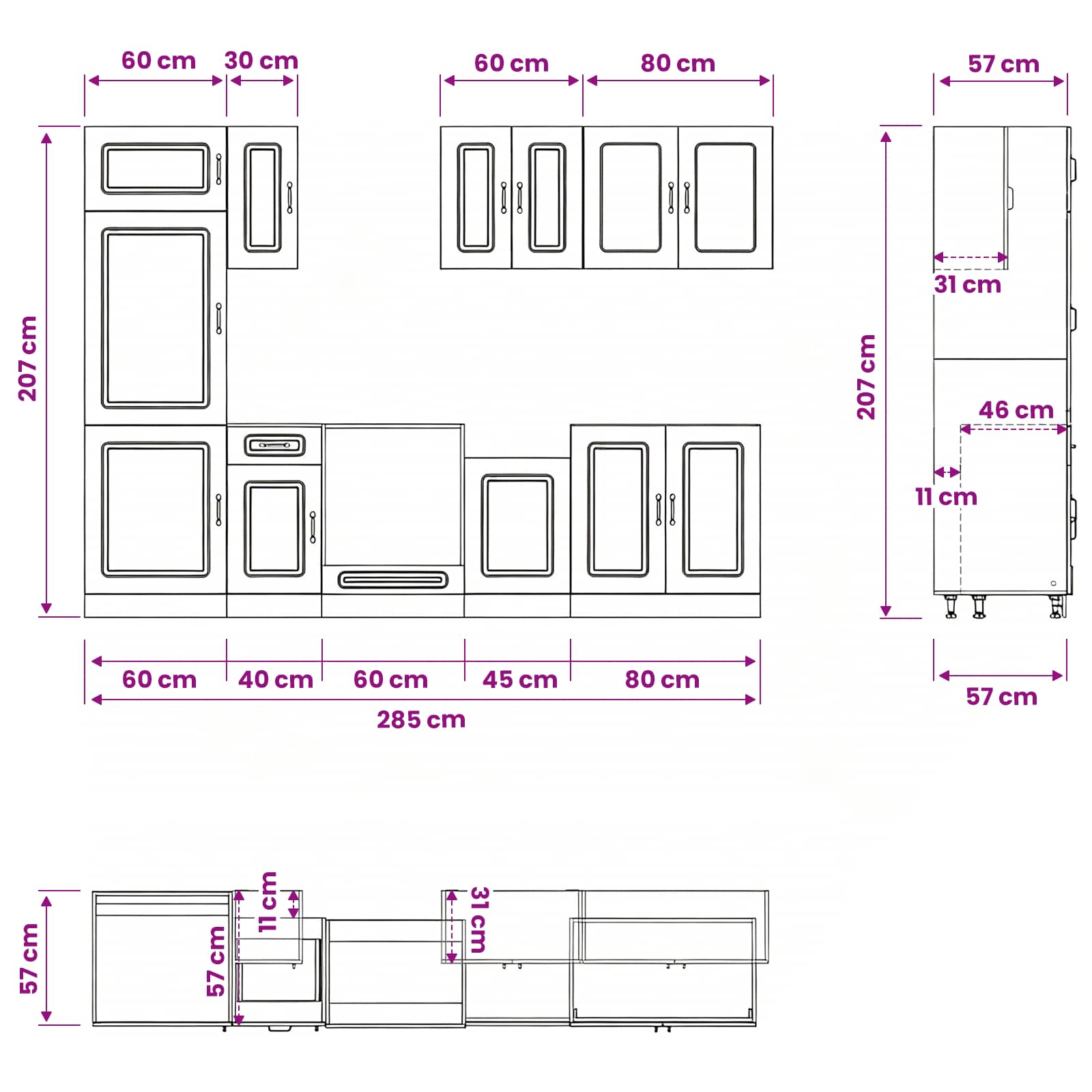 vidaXL 8-tlg. Küchenschrank-Set Kalmar Altholz-Optik Holzwerkstoff – Bild 16