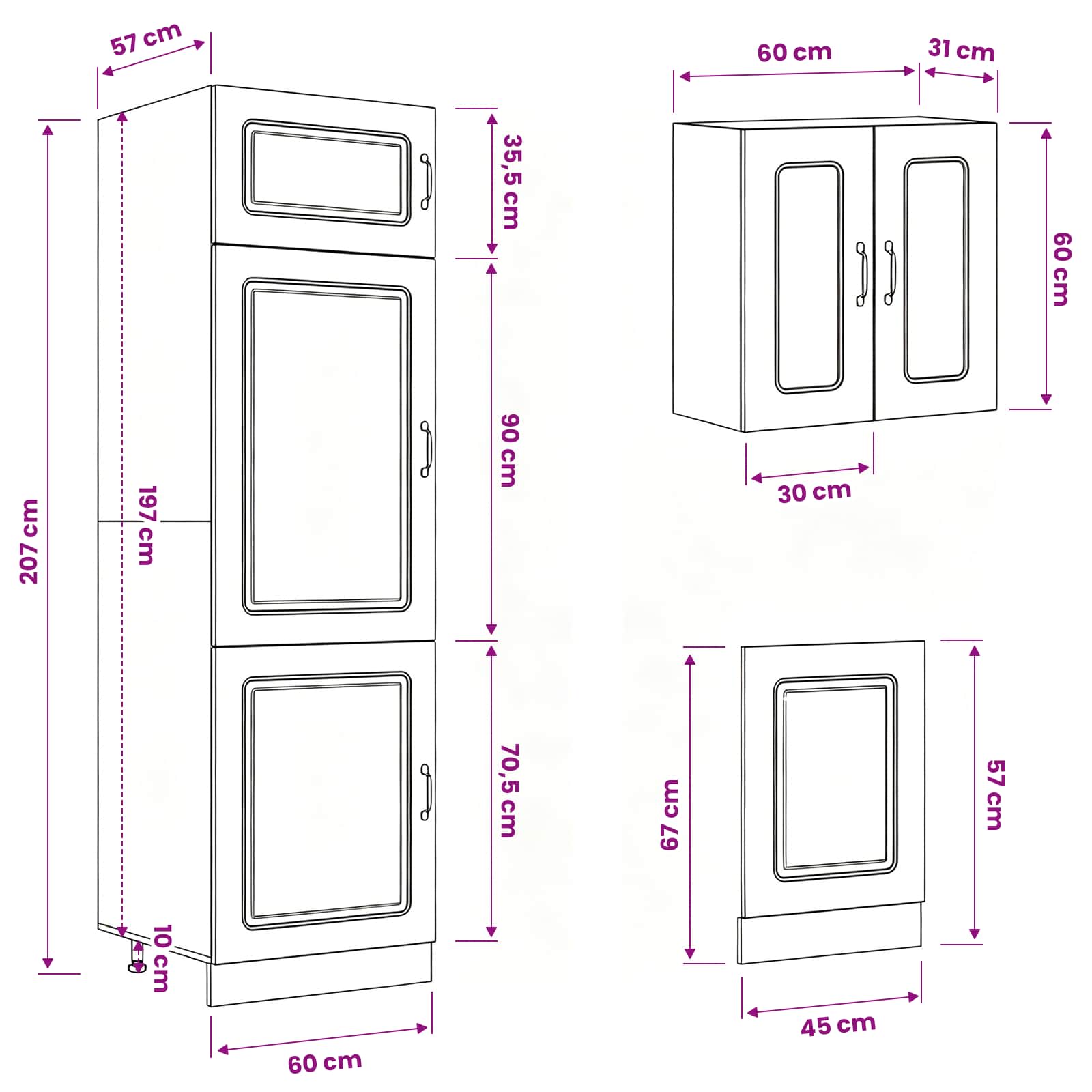 vidaXL 8-tlg. Küchenschrank-Set Kalmar Altholz-Optik Holzwerkstoff – Bild 18