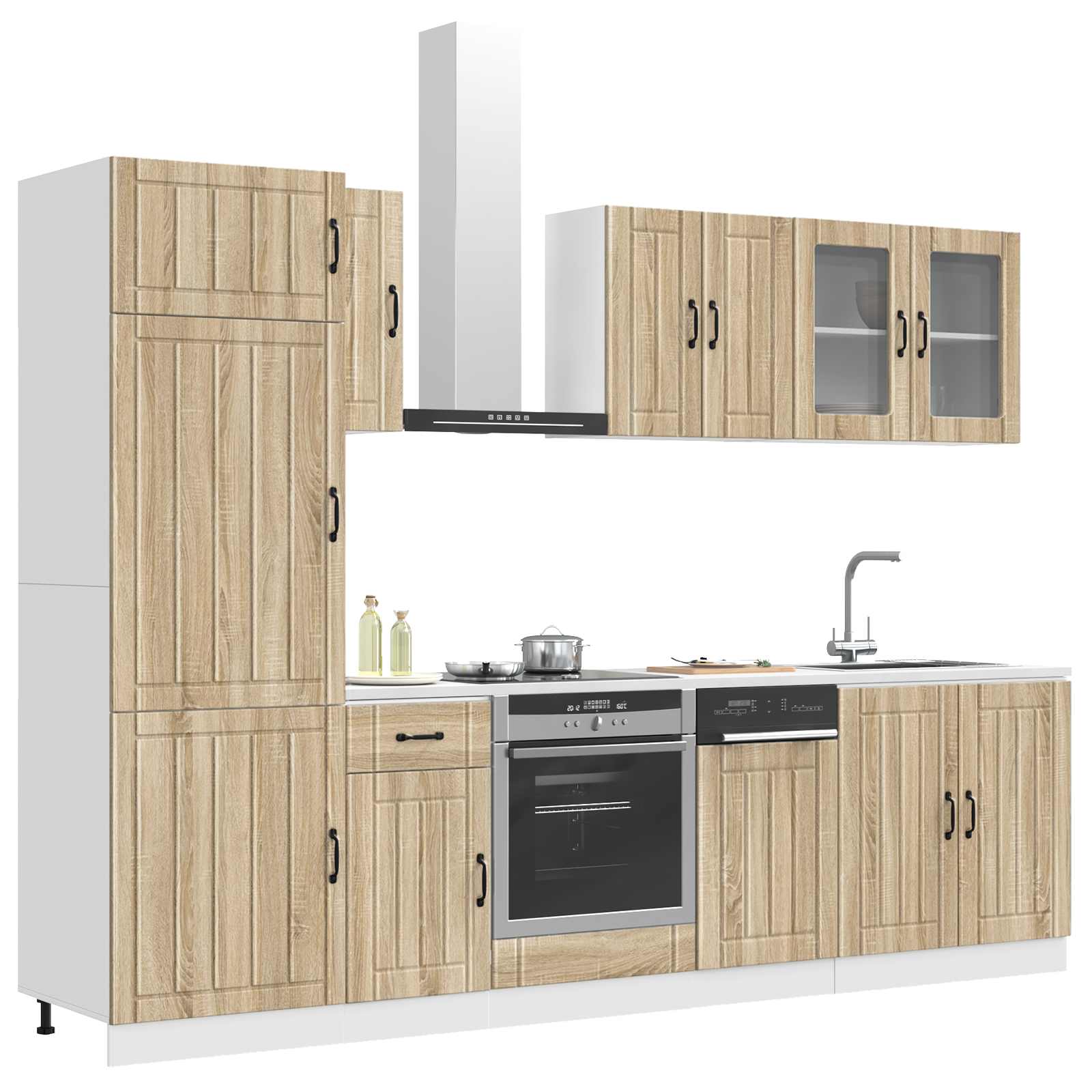 vidaXL 8-delige Keukenkastenset Lucca bewerkt hout sonoma eikenkleur, foto 2