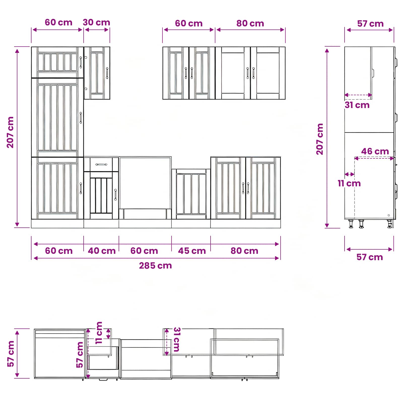 vidaXL 8-tlg. Küchenschrank-Set Lucca Sonoma-Eiche Holzwerkstoff – Bild 16