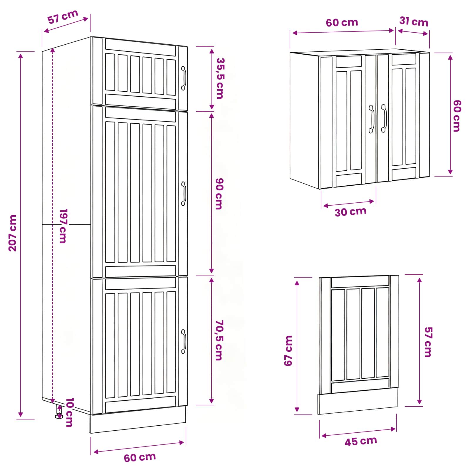 vidaXL 8-tlg. Küchenschrank-Set Kalmar Altholz-Optik Holzwerkstoff – Bild 18