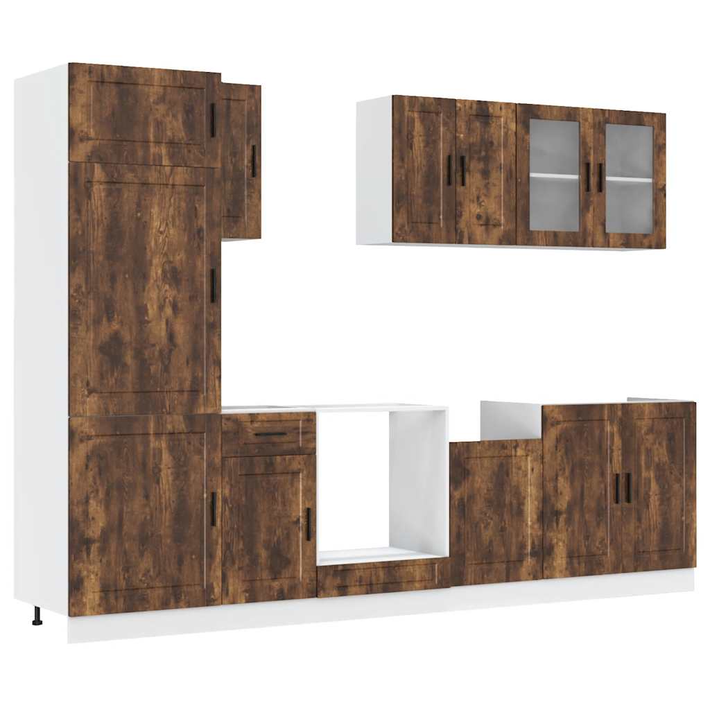 VidaXL 8dílná sada kuchyňských skříněk "Porto" kouřový dub, imitace dřeva