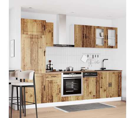 vidaXL 8 darabos konyhaszekr&eacute;ny k&eacute;szlet r&eacute;gi f&aacute;b&oacute;l k&eacute;sz&uuml;lt műfa