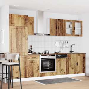 vidaXL 8 darabos konyhaszekr&eacute;ny k&eacute;szlet r&eacute;gi f&aacute;b&oacute;l k&eacute;sz&uuml;lt műfa