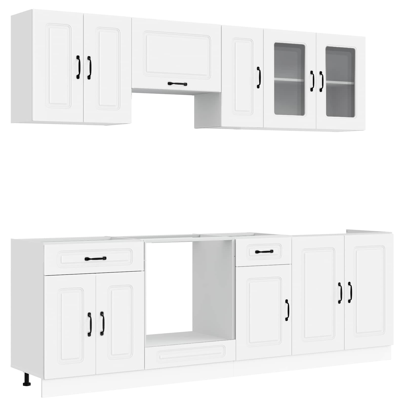 vidaXL 8-delige Keukenkastenset Kalmar bewerkt hout wit, foto 3