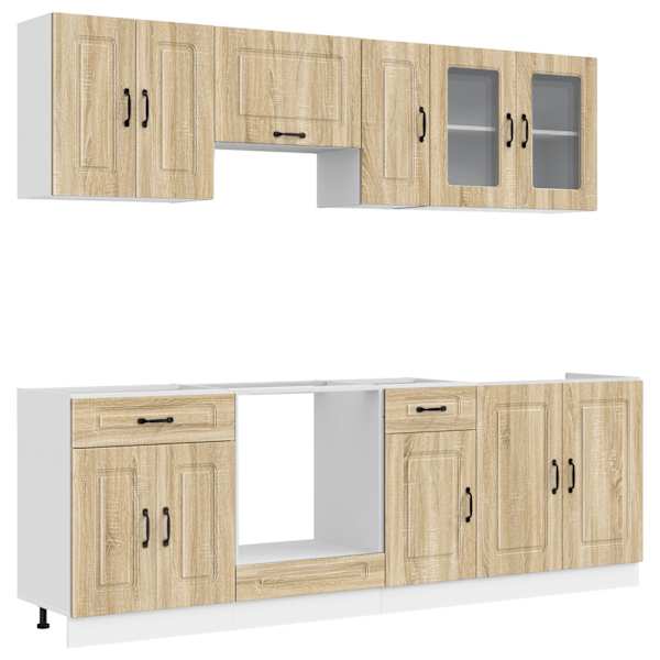 vidaXL 8-osaline k&ouml;&ouml;gikapi komplekt Kalmar, Sonoma tamm, tehispuit