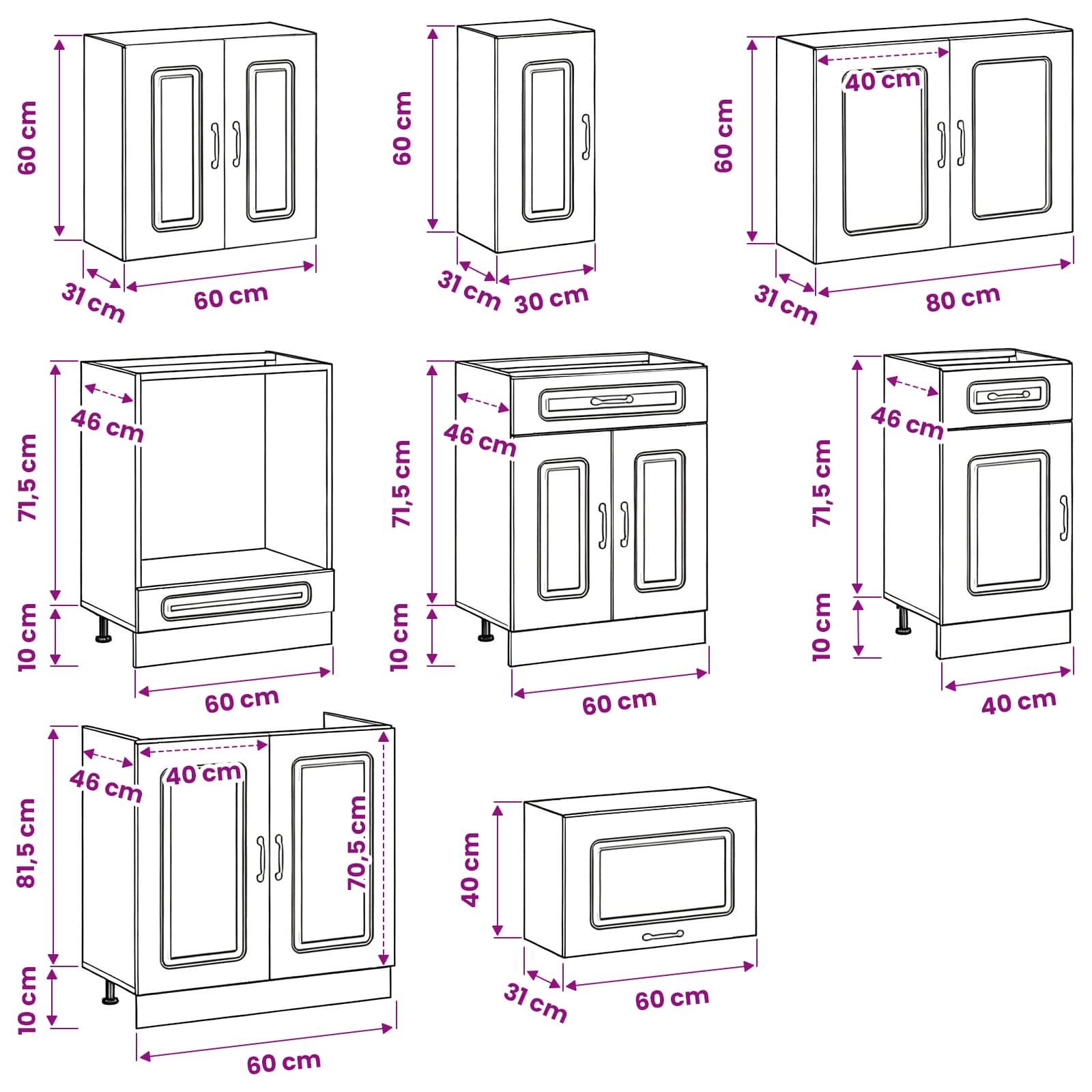 vidaXL 8-tlg. Küchenschrank-Set Kalmar Altholz-Optik Holzwerkstoff – Bild 16