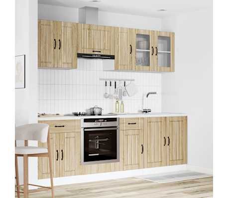 vidaXL 8 pe&ccedil;as arm&aacute;rio de cozinha conjunto Lucca sonoma carvalho
