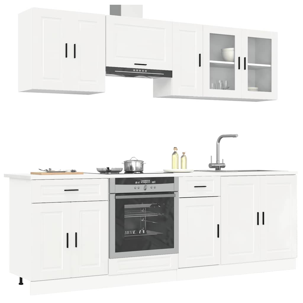 Thumbnail - vidaXL 8-tlg. Küchenschrank-Set Kalmar Hochglanz-Weiß Holzwerkstoff