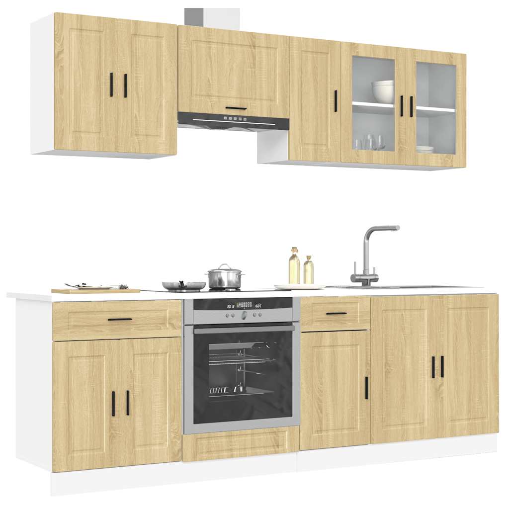 vidaXL 8-tlg. Küchenschrank-Set Porto Sonoma-Eiche Holzwerkstoff