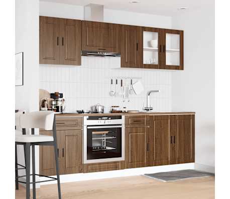 vidaXL Set dulap de bucătărie din 8 piese &bdquo;Kalmar&rdquo; stejar maro lemn