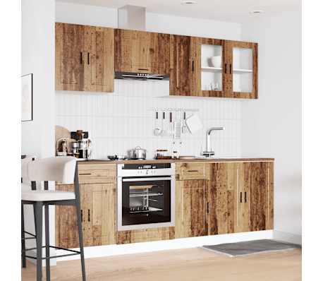 vidaXL Set de dulapuri de bucătărie 8 piese &bdquo;Kalmar&rdquo; Lemn vechi lemn