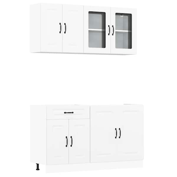 vidaXL 4-osaline k&ouml;&ouml;gikapi komplekt Kalmar, valge, tehispuit