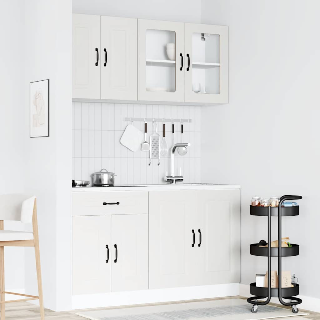 vidaXL 4-delige Keukenkastenset Kalmar bewerkt hout wit afbeelding