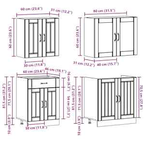 4dílná sada kuchyňských skříněk "Lucca" kouřový dub, imitace dřeva - obrázek 8