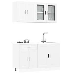 Komplet 4 kosov kuhinjskih omaric Porto Beli inženirski les