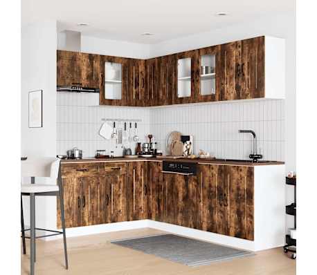 vidaXL 11-daļīgs virtuves skapītis komplekts, Kalmar, ozola krāsa