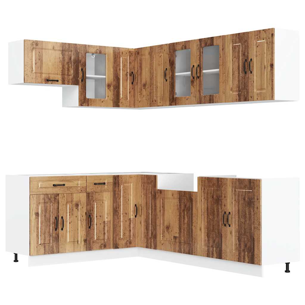 11dílná sada kuchyňských skříněk z kompozitního dřeva, elegantní design