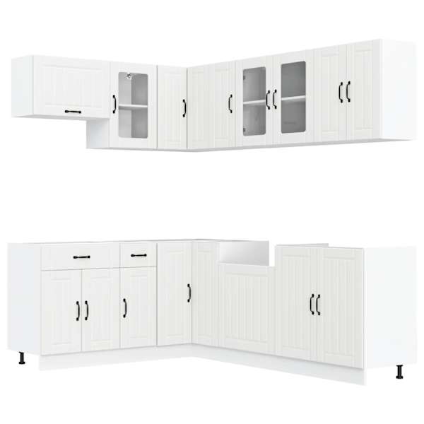 vidaXL 11-osaline k&ouml;&ouml;gikapi komplekt Lucca, valge, tehispuit
