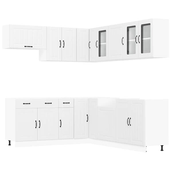 vidaXL 11-osaline k&ouml;&ouml;gikapi komplekt Lucca, valge, tehispuit