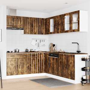 vidaXL Ensemble d'armoires de cuisine 11 pcs Lucca bois d'ing&eacute;nierie
