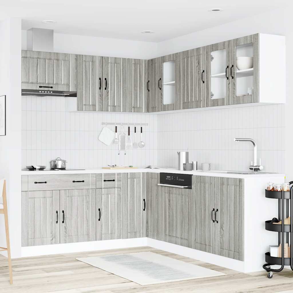vidaXL 11-delige Keukenkastenset Lucca bewerkt hout grijs sonoma eiken afbeelding