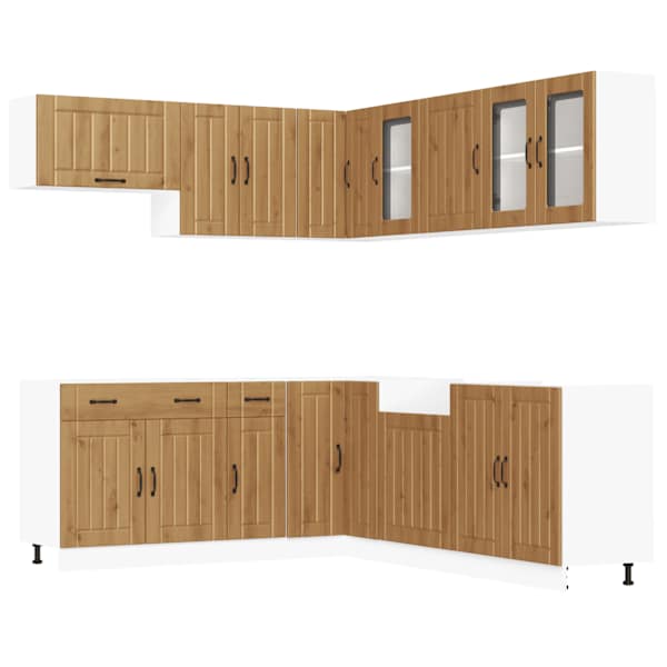 vidaXL 11-osaline k&ouml;&ouml;gikapi komplekt Lucca, k&auml;sit&ouml;&ouml;tamm, tehispuit