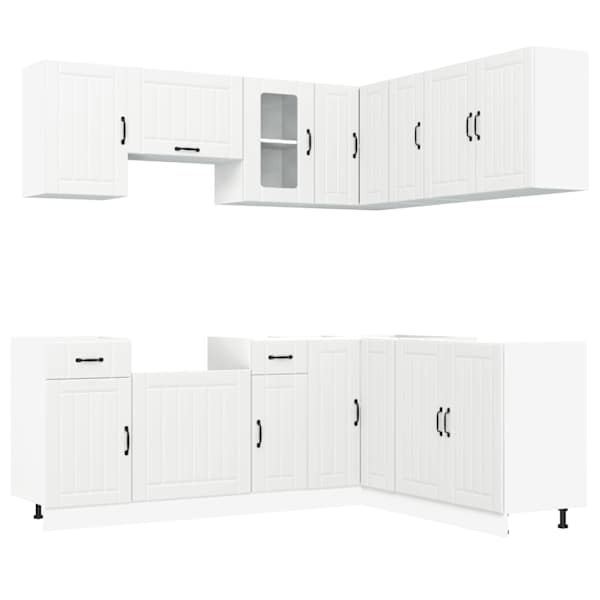 vidaXL 11-osaline k&ouml;&ouml;gikapi komplekt Lucca, valge, tehispuit
