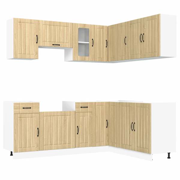 vidaXL 11-osaline k&ouml;&ouml;gikapi komplekt Lucca, sonoma tamm, tehispuit