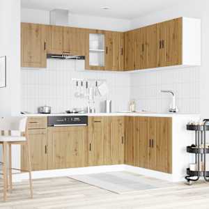 vidaXL 11-tlg. K&uuml;chenschrank-Set Porto Artisan-Eiche Holzwerkstoff