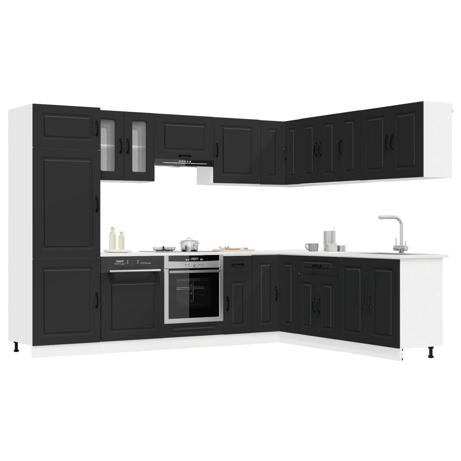vidaXL 14-delige Keukenkastenset Kalmar bewerkt hout zwart, foto 2