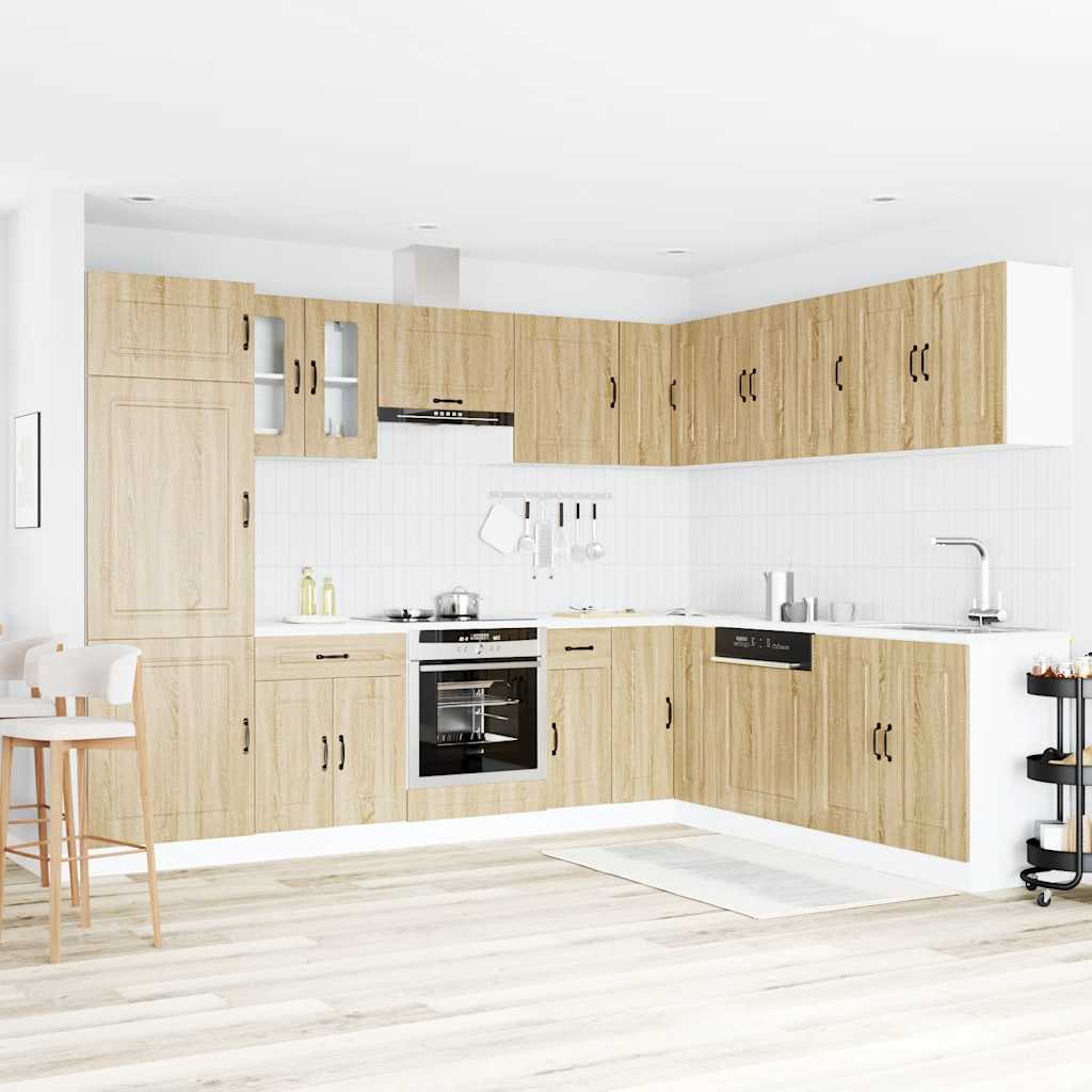 vidaXL 14-delige Keukenkastenset Kalmar bewerkt hout sonoma eikenkleur afbeelding
