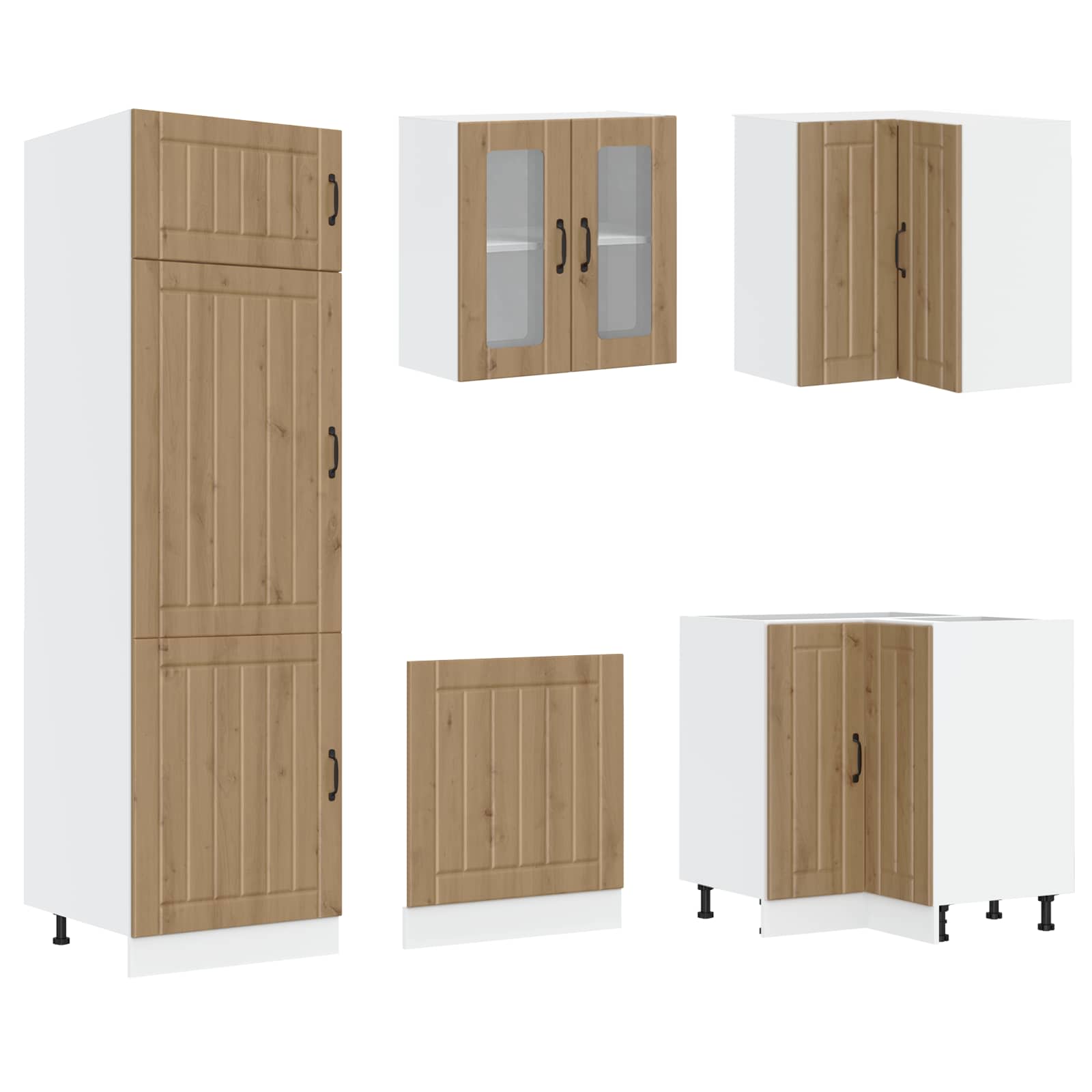 vidaXL 14-tlg. Küchenschrank-Set Lucca Artisan-Eiche Holzwerkstoff – Bild 7
