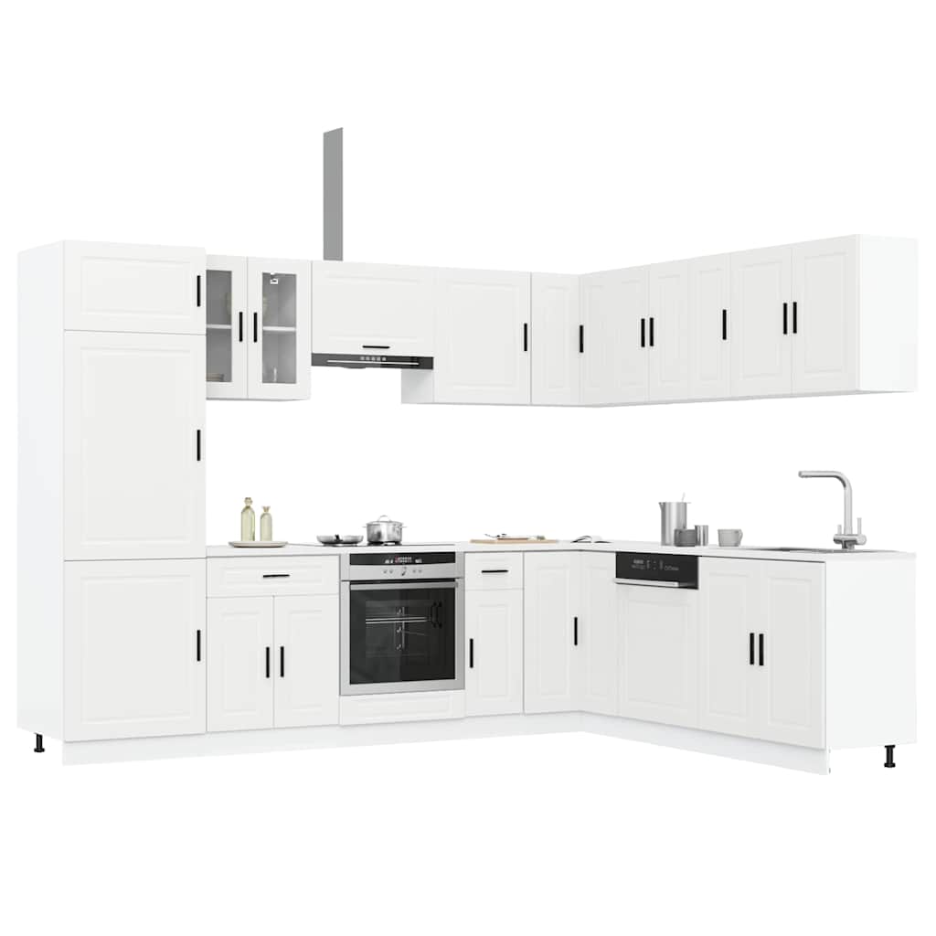 vidaXL 14-tlg. Küchenschrank-Set Porto Weiß Holzwerkstoff