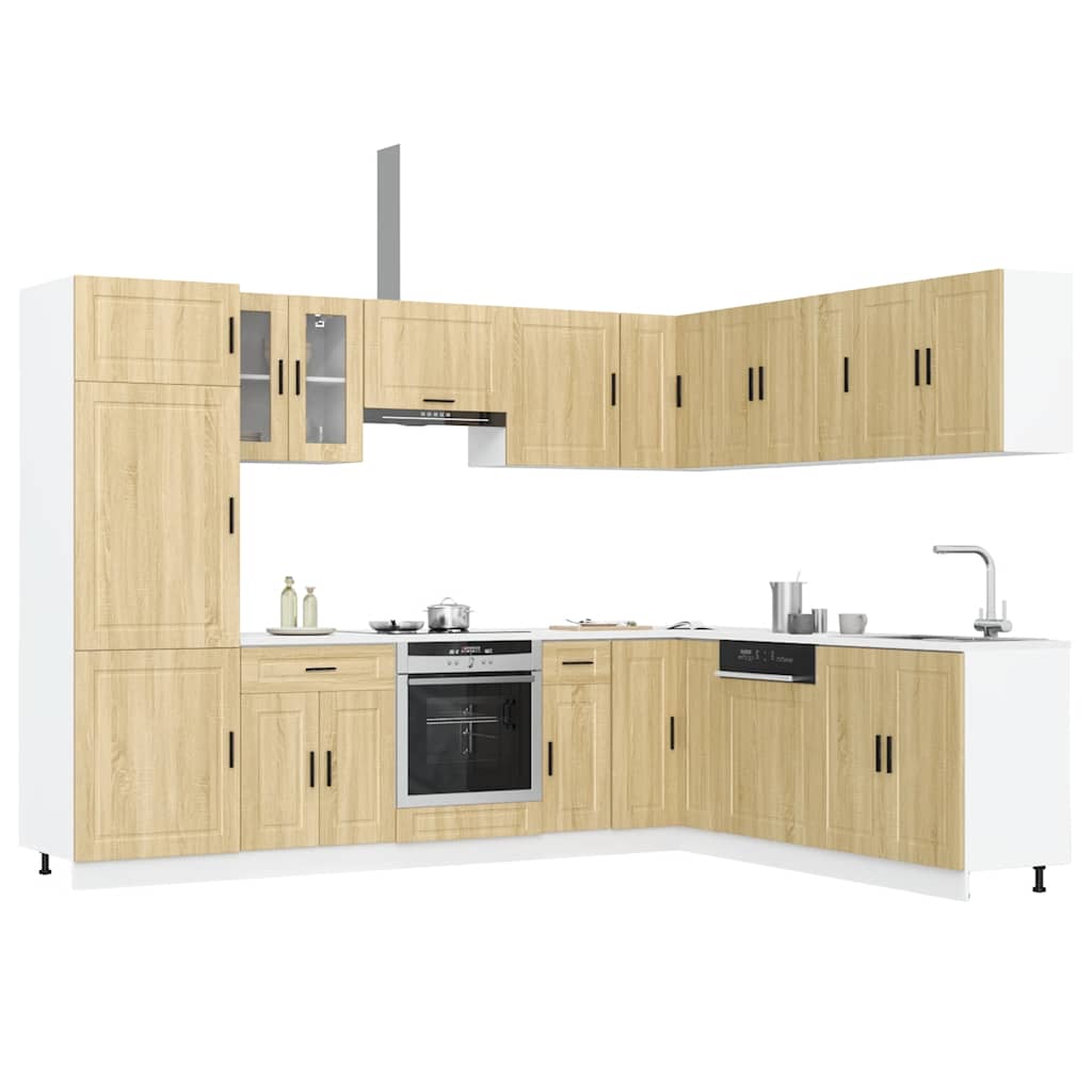vidaXL 14-tlg. Küchenschrank-Set Porto Sonoma-Eiche Holzwerkstoff