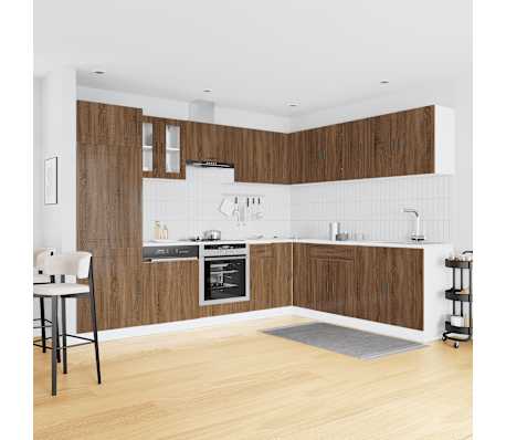 vidaXL Set dulap de bucătărie din 14 piese &bdquo;Porto&rdquo; stejar maro lemn