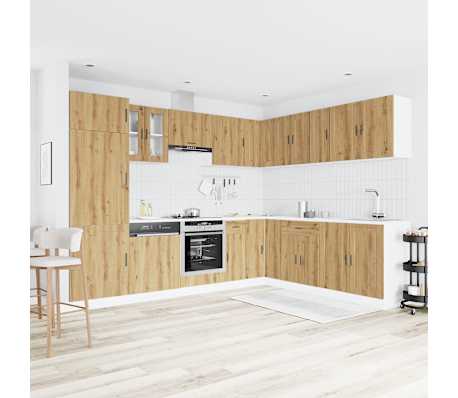 vidaXL 14-tlg. K&uuml;chenschrank-Set Porto Artisan-Eiche Holzwerkstoff