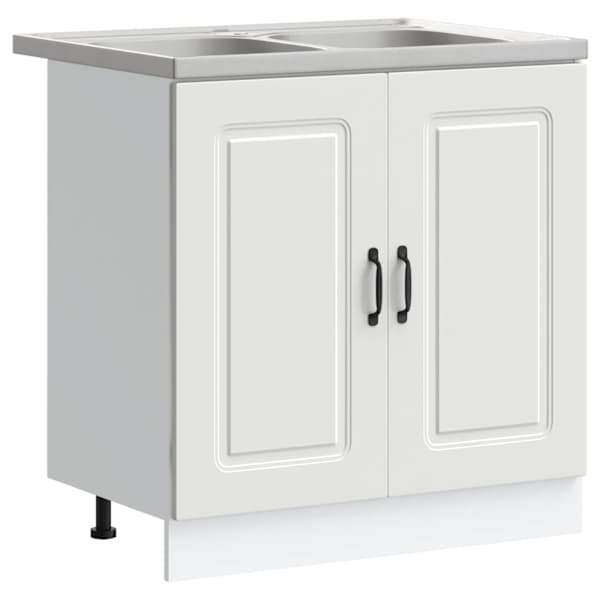 vidaXL K&ouml;&ouml;gikapp Kalmar Valge 80 x 46 x 81,5 cm Tehispuit