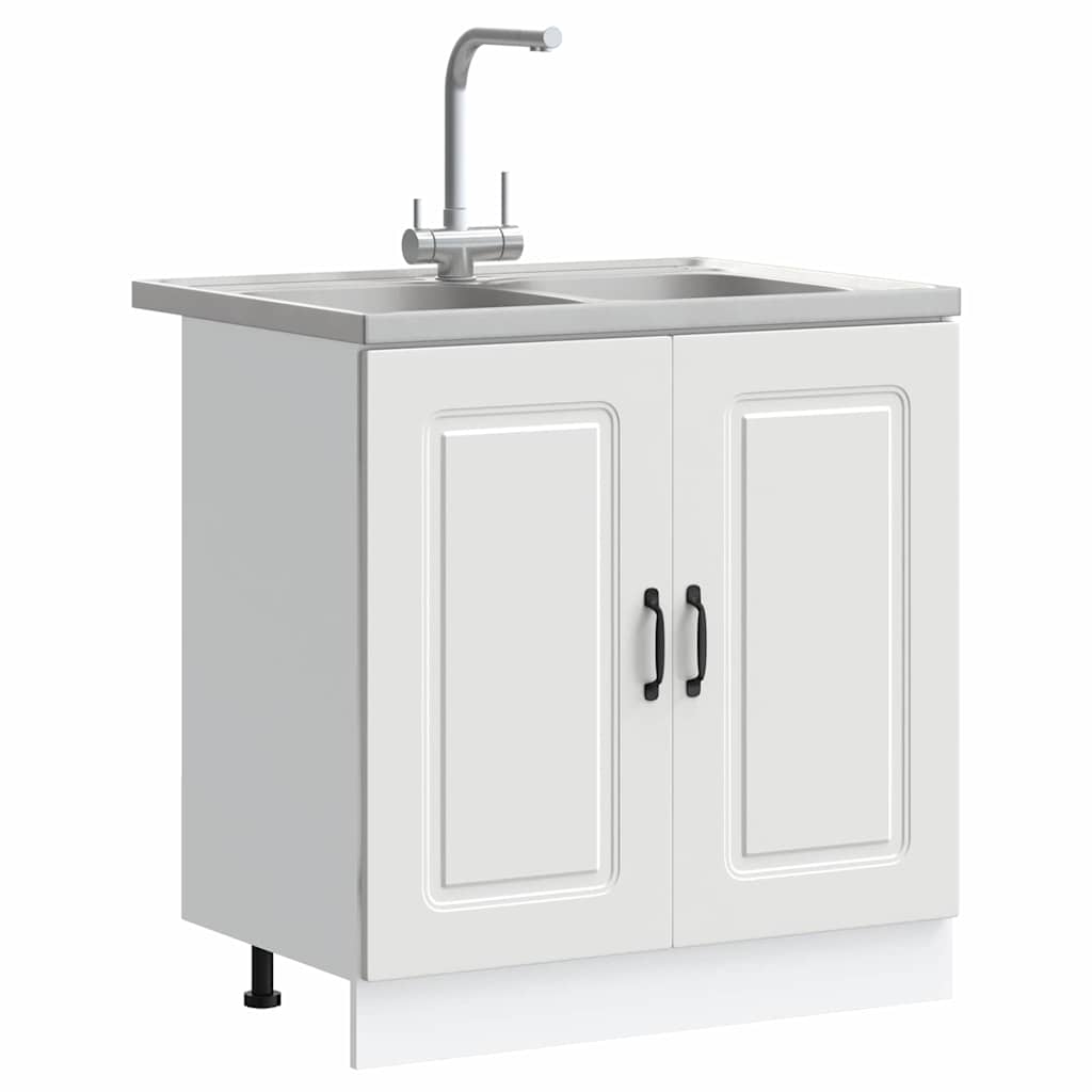 vidaXL Keukenkast met opslag 2 pcs Wit 80 x 46 x 81.5 cm Bewerkt hout