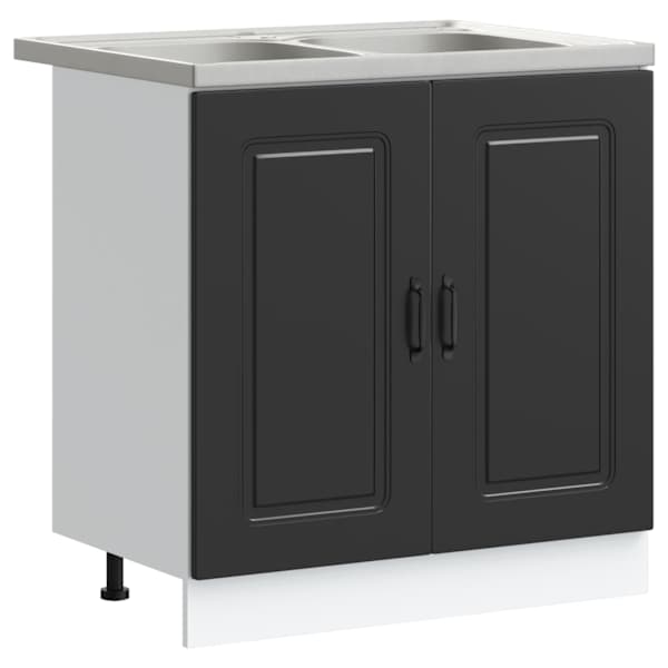 vidaXL K&ouml;&ouml;gikapp Kalmar Must 80 x 46 x 81,5 cm Tehispuit